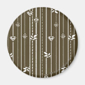 Supergirl Leaf Pattern Brown Magneet (Voorkant)
