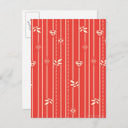 Supergirl Leaf Pattern Red Briefkaart (Voorkant / Achterkant)