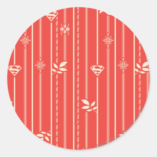 Supergirl Leaf Pattern Red Ronde Sticker (Voorkant)