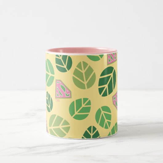 Supergirl Leaf Pattern Tweekleurige Koffiemok (Center)