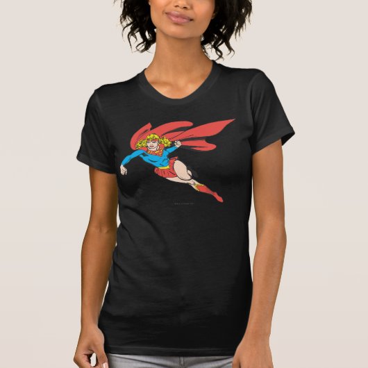 Supergirl Leaps and Punches T-shirt (Voorkant)