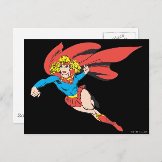Supergirl Leaps en Punches Briefkaart (Voorkant / Achterkant)