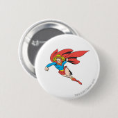 Supergirl Leaps en Punches Ronde Button 5,7 Cm (Voorkant /achterkant)