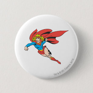 Supergirl Leaps en Punches Ronde Button 5,7 Cm