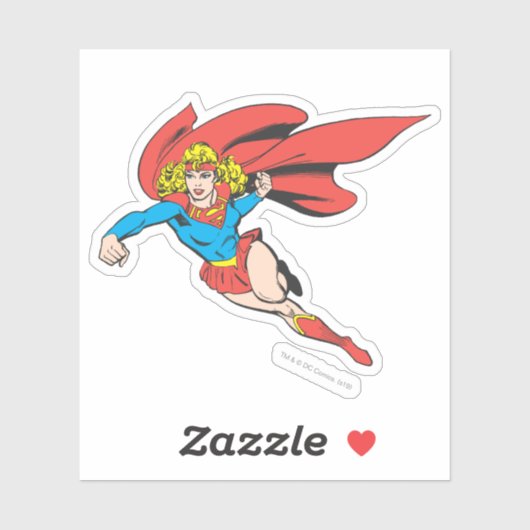 Supergirl Leaps en Punches Sticker (Vel)