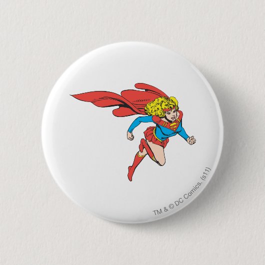 Supergirl leaps Rechts Ronde Button 5,7 Cm (Voorkant)
