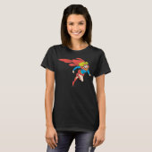 Supergirl leaps Rechts T-shirt (Voorkant volledig)
