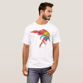 Supergirl leaps Rechts T-shirt (Voorkant volledig)