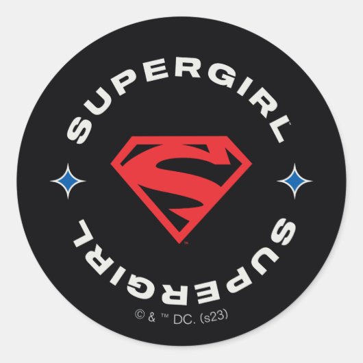 Supergirl Leeftijd van Helden Cirkel S-Shield Ronde Sticker (Voorkant)