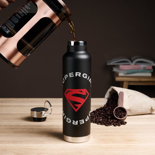 Supergirl Leeftijd van Helden Cirkel S-Shield Waterfles (Koffie)