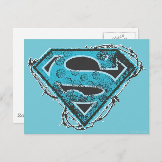 Supergirl Logo Barbed Wire en Flowers Briefkaart (Voorkant / Achterkant)