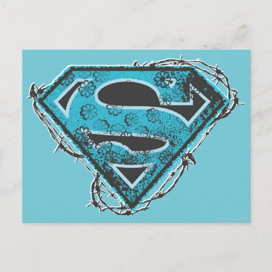 Supergirl Logo Barbed Wire en Flowers Briefkaart (Voorkant)