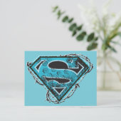 Supergirl Logo Barbed Wire en Flowers Briefkaart (Staand voorkant)