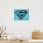 Supergirl Logo Barbed Wire en Flowers Poster (Keuken)