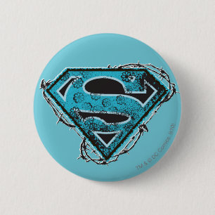 Supergirl Logo Barbed Wire en Flowers Ronde Button 5,7 Cm
