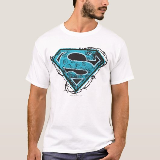 Supergirl Logo Barbed Wire en Flowers T-shirt
