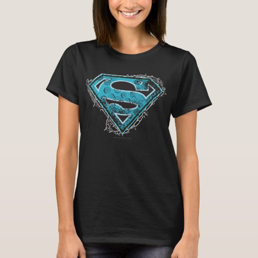 Supergirl Logo Barbed Wire en Flowers T-shirt (Voorkant)