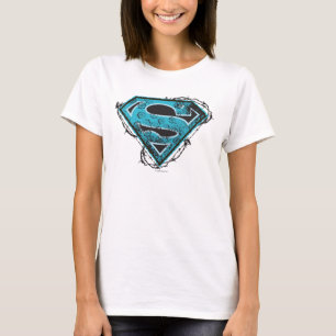 Supergirl Logo Barbed Wire en Flowers T-shirt