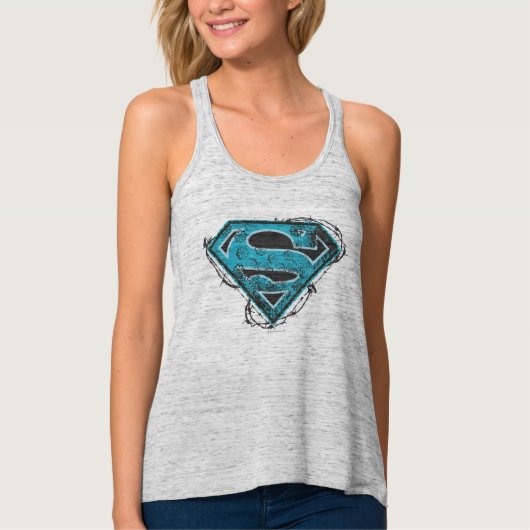 Supergirl Logo Barbed Wire en Flowers Tanktop (Voorkant)
