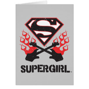 Supergirl Logo Black Flaming Guiters