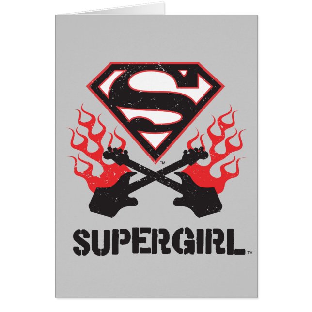 Supergirl Logo Black Flaming Guiters (Voorkant)