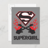 Supergirl Logo Black Flaming Guiters Briefkaart (Voorkant / Achterkant)