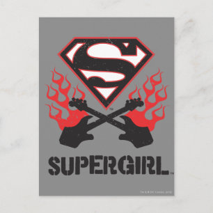 Supergirl Logo Black Flaming Guiters Briefkaart