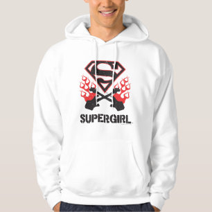 Supergirl Logo Black Flaming Guiters Hoodie