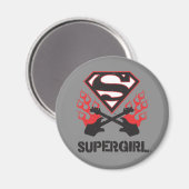 Supergirl Logo Black Flaming Guiters Magneet (Voorkant / Achterkant)