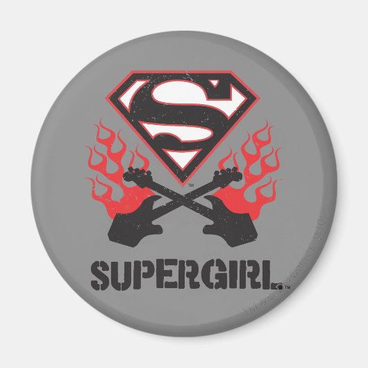 Supergirl Logo Black Flaming Guiters Magneet (Voorkant)