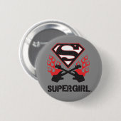Supergirl Logo Black Flaming Guiters Ronde Button 5,7 Cm (Voorkant /achterkant)