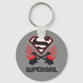 Supergirl Logo Black Flaming Guiters Sleutelhanger (Voorkant)