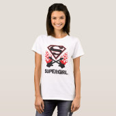 Supergirl Logo Black Flaming Guiters T-shirt (Voorkant volledig)