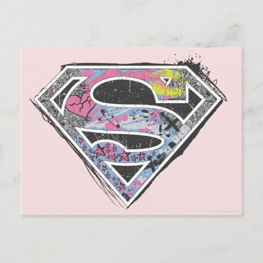 Supergirl Logo Collage Briefkaart (Voorkant)