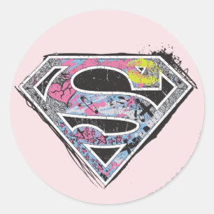 Supergirl Logo Collage Ronde Sticker