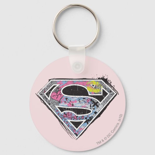 Supergirl Logo Collage Sleutelhanger (Voorkant)