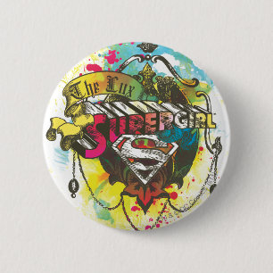 Supergirl Logo De Lux Ronde Button 5,7 Cm