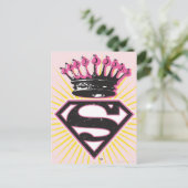 Supergirl-Logo met Crown Briefkaart (Staand voorkant)