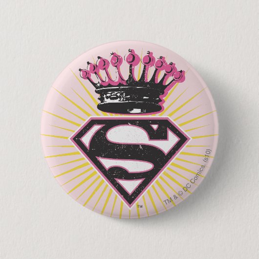 Supergirl-Logo met Crown Ronde Button 5,7 Cm (Voorkant)