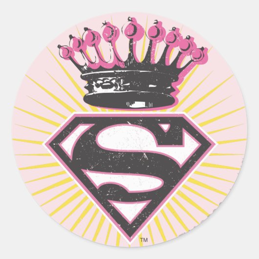 Supergirl-Logo met Crown Ronde Sticker (Voorkant)