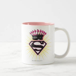 Supergirl-Logo met Crown Tweekleurige Koffiemok