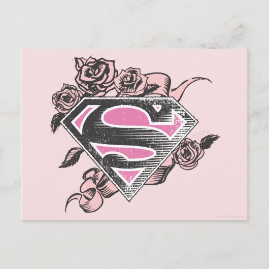 Supergirl Logo met Rozen Briefkaart (Voorkant)