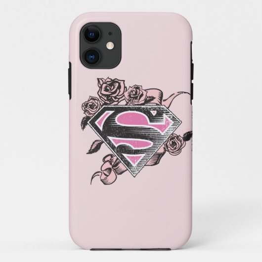 Supergirl Logo met Rozen Case-Mate iPhone Case (Achterkant)
