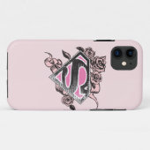 Supergirl Logo met Rozen Case-Mate iPhone Case (Achterkant (horizontaal))