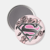 Supergirl Logo met Rozen Magneet (Voorkant / Achterkant)