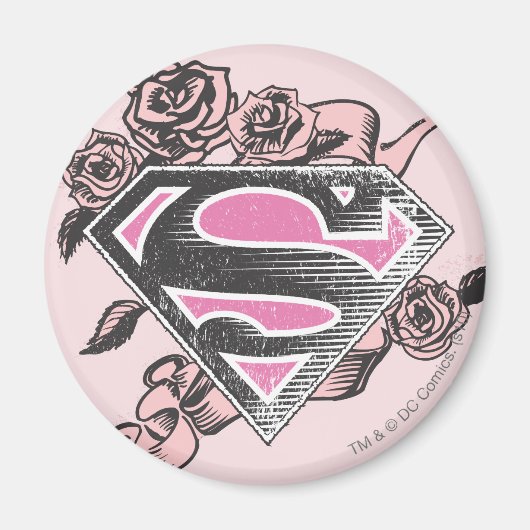 Supergirl Logo met Rozen Magneet (Voorkant)