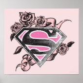 Supergirl Logo met Rozen Poster (Voorkant)