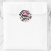 Supergirl Logo met Rozen Ronde Sticker (Tas)