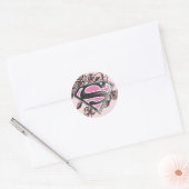Supergirl Logo met Rozen Ronde Sticker (Envelop)