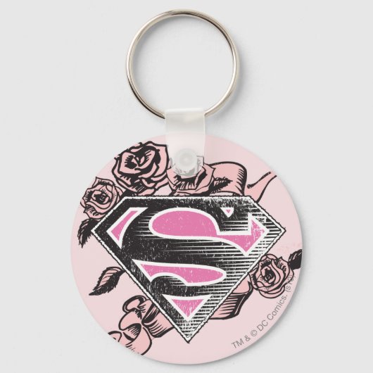 Supergirl Logo met Rozen Sleutelhanger (Voorkant)